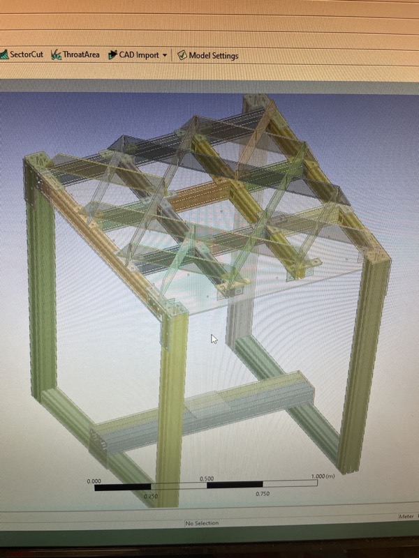 The press frame modelled in ANSYS for my finite element analysis course project.